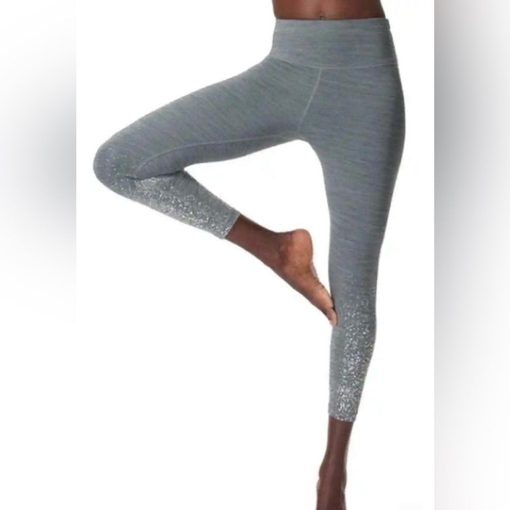 Sweaty Betty Disco Foil Metallic Contour 7/8 Length Leggings Size XXL Yoga Gym